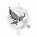 phoenix BIRD containing Taurus and Virgo zodiac signs  tattoo design idea