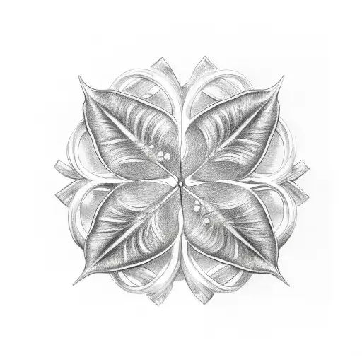 : A four-leaf clover intertwined with a golden horseshoe tattoo design idea