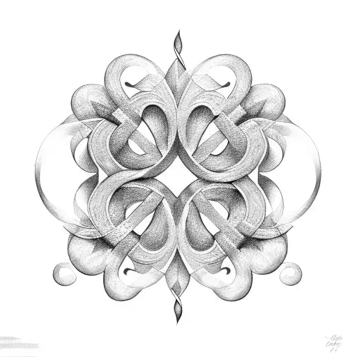 : A four-leaf clover intertwined with a golden horseshoe tattoo design idea