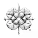 : A four-leaf clover intertwined with a golden horseshoe tattoo design idea