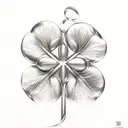 : A four-leaf clover intertwined with a golden horseshoe tattoo design idea