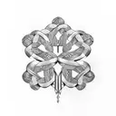 : A four-leaf clover intertwined with a golden horseshoe tattoo design idea