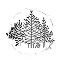 Pine Tree with wildflowers  tattoo design idea