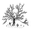 Pine Tree with wildflowers  tattoo design idea