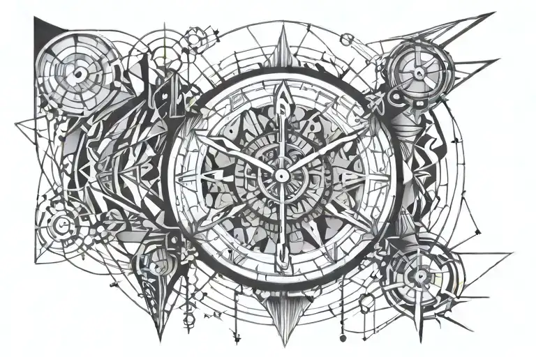 1234 alarm clock tattoo design idea