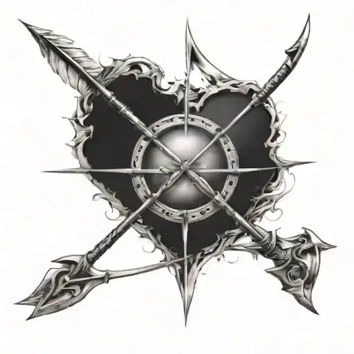 bow and arrow couple tattoo for tattoo design idea