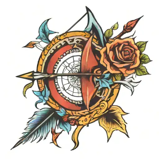 bow and arrow tattoo design idea