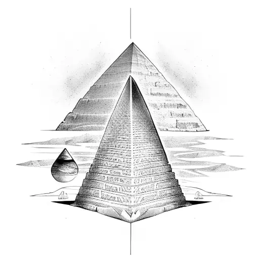 pyramid, egypt, isis, balance tattoo design idea
