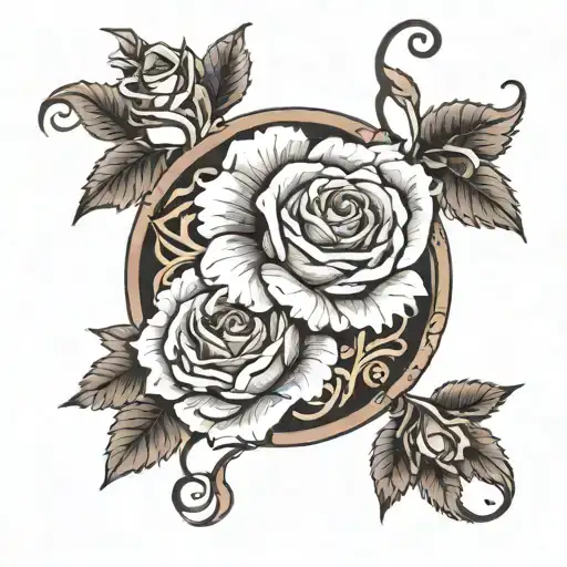 my brother keeper with rose surrounded tattoo design idea