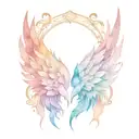 Valkyrie wings water fire "live with intention" tattoo design idea