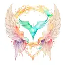 Valkyrie wings water fire "live with intention" tattoo design idea