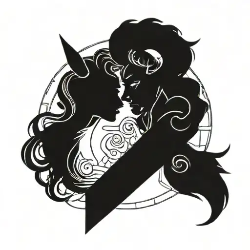 Gemini and Capricorn   tattoo design idea