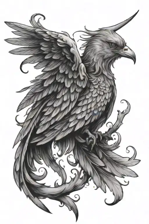 angel bird phionex filler with smoke tattoo design idea