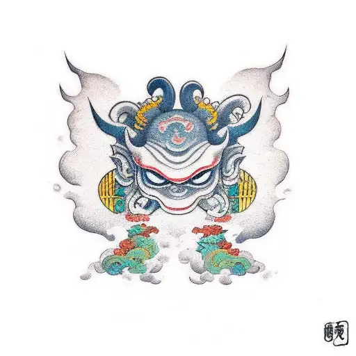 little oni with 3rd eye tattoo design idea