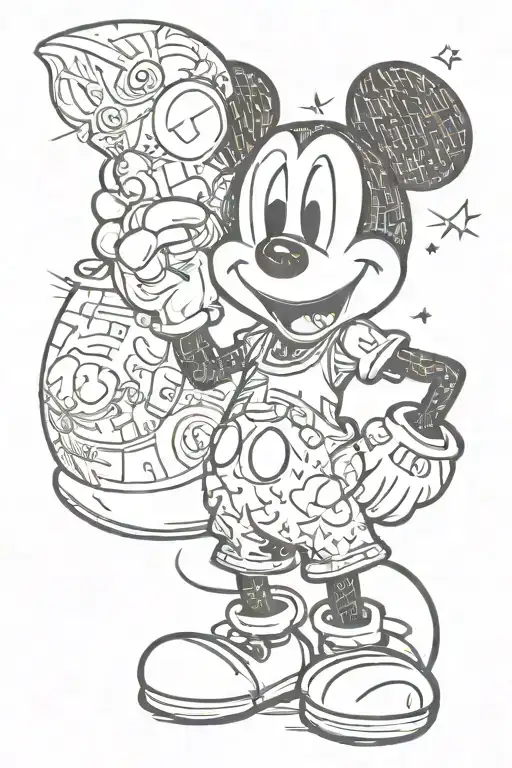 mickey mouse tattoo design idea