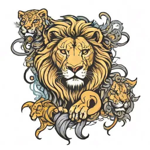 Daniel in the lions den  tattoo design idea