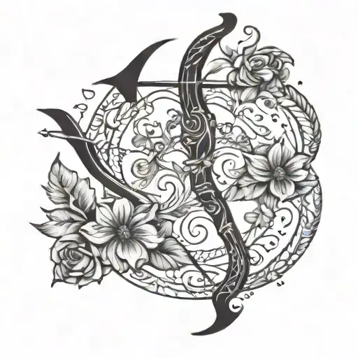 bow and arrow elegant tattoo tattoo design idea