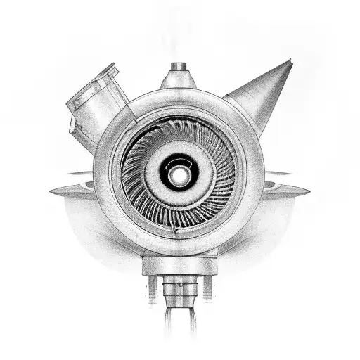 turbine jet engine  tattoo design idea