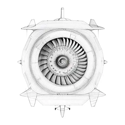 airplane engine tattoo design idea