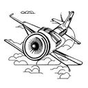 airplane engine tattoo design idea