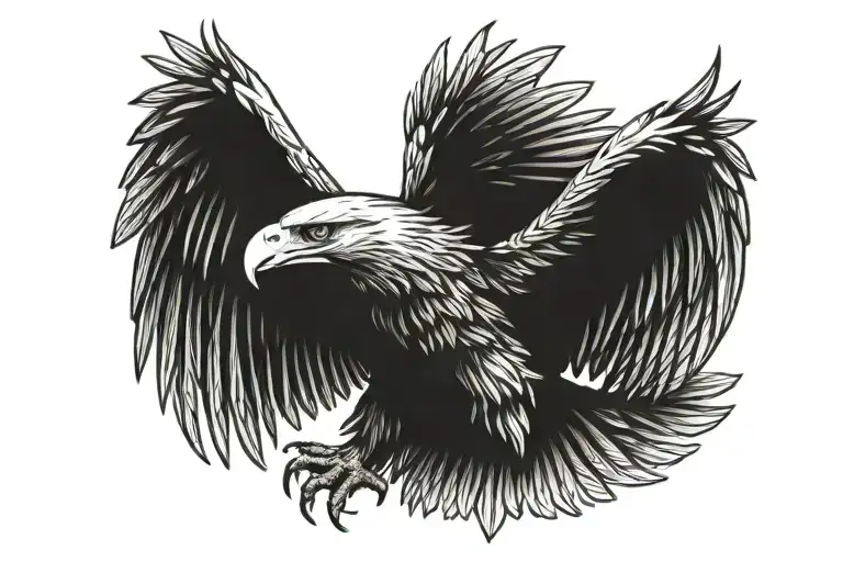 eagle with wings spread tattoo design idea