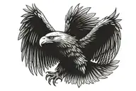 eagle with wings spread tattoo design idea
