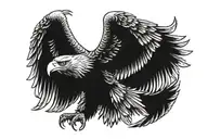 eagle with wings spread tattoo design idea