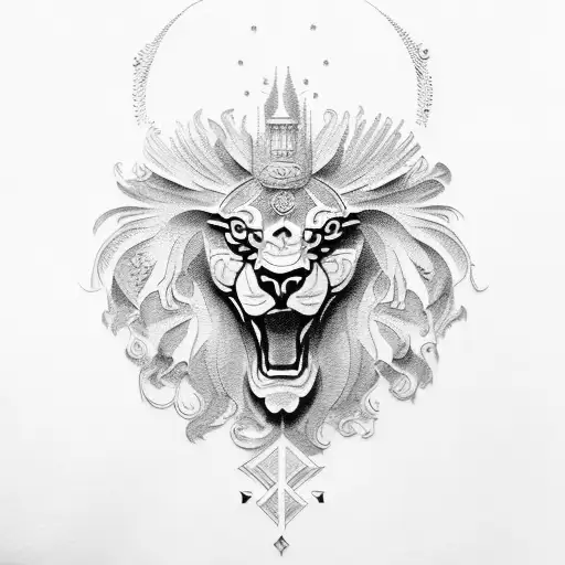 russian eagle and czech lion tattoo design idea