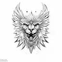 russian eagle and czech lion tattoo design idea