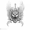 russian eagle and czech lion tattoo design idea