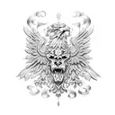 russian eagle and czech lion tattoo design idea