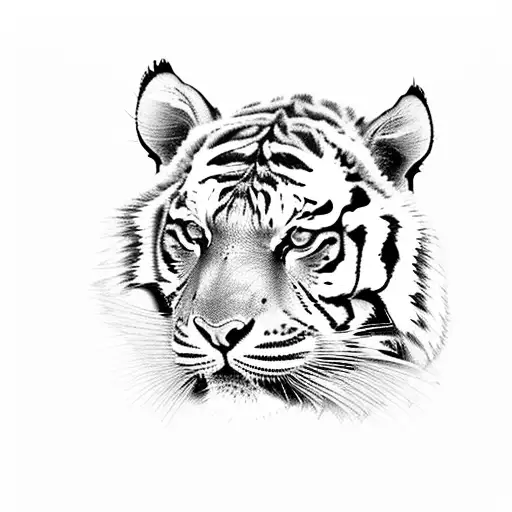 angry tiger with the word "tiger" in Chinese  tattoo design idea