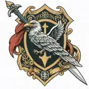 Anchor Eagle Shield*:     - An anchor with an eagle perched on top, surrounded by a shield with a sword and dagger cross tattoo design idea