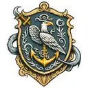 Anchor Eagle Shield*:     - An anchor with an eagle perched on top, surrounded by a shield with a sword and dagger cross tattoo design idea