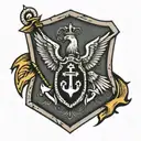Anchor Eagle Shield*:     - An anchor with an eagle perched on top, surrounded by a shield with a sword and dagger cross tattoo design idea