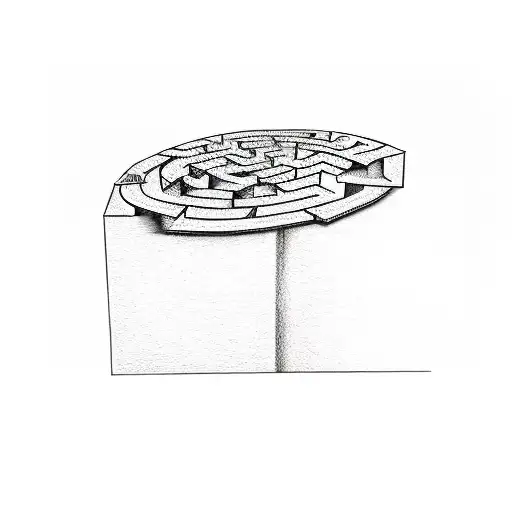 a person's head with a maze in it tattoo design idea