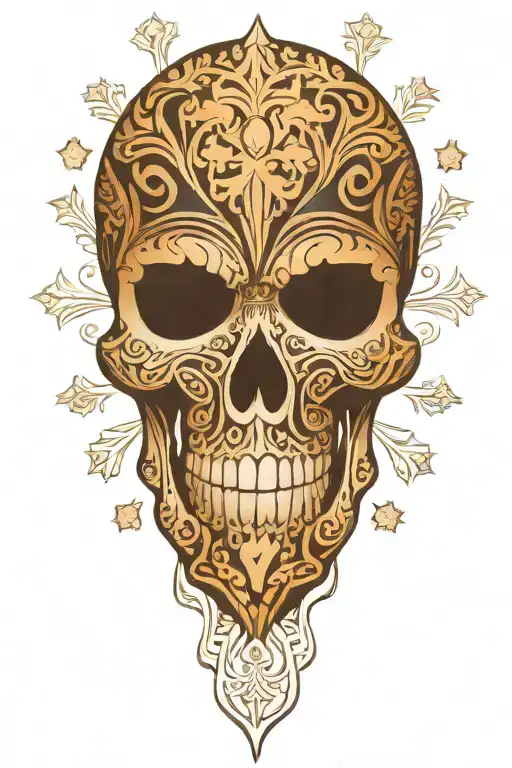 snowflake maori Skull tattoo design idea