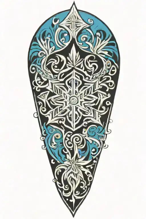 snowflake maori tattoo design idea
