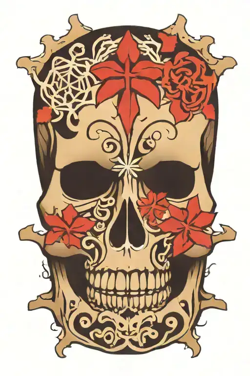 snowflake maori skull tattoo design idea