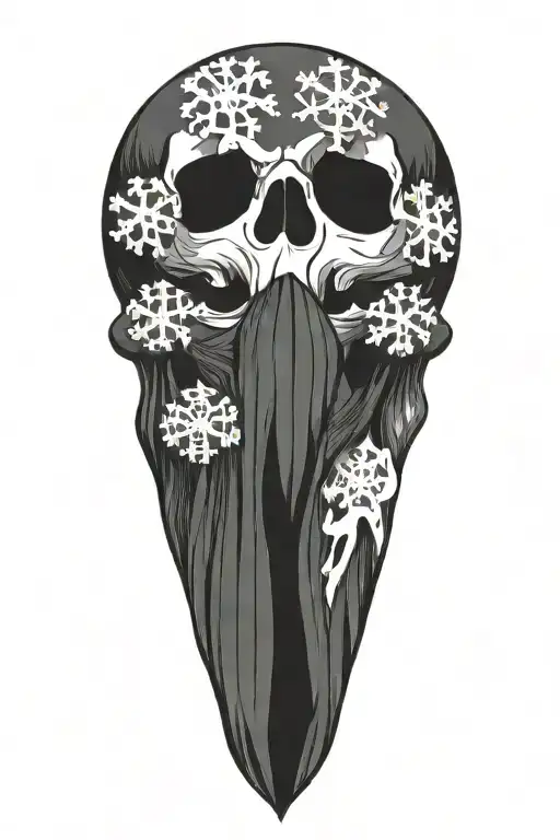 snowflake skull tattoo design idea