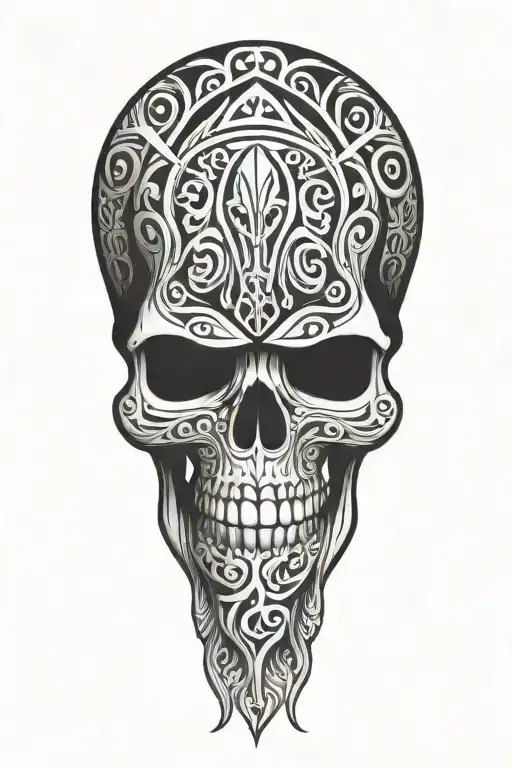 maori skull tattoo design idea