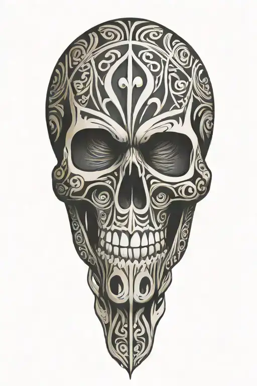 maori skull tattoo design idea