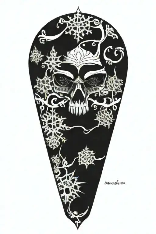 snowflake maori Skull tattoo design idea