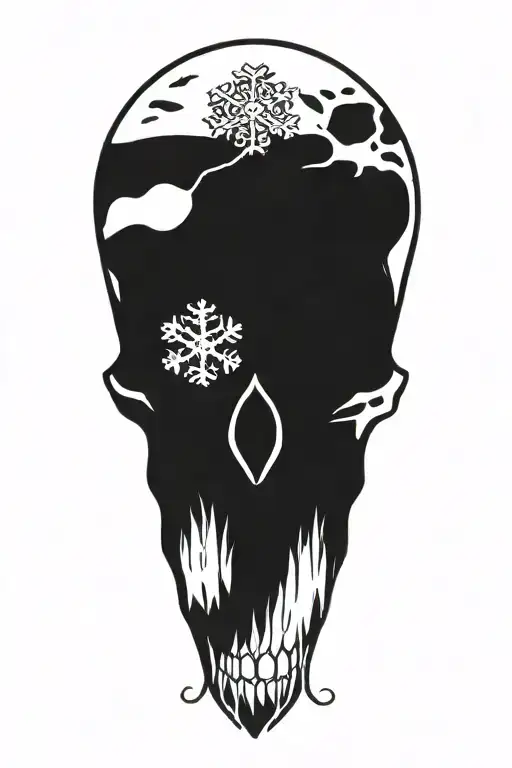 snowflake skull tattoo design idea