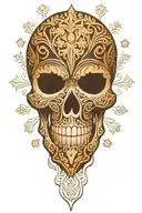 snowflake maori Skull tattoo design idea