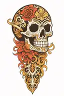snowflake maori Skull tattoo design idea