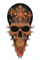snowflake skull tattoo design idea