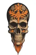 snowflake skull tattoo design idea