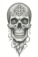 snowflake skull tattoo design idea