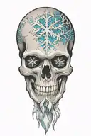 snowflake skull tattoo design idea